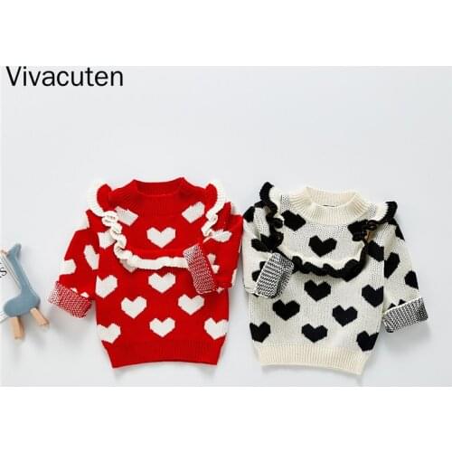 2021 Kids Girls Long Sleeve Knit heart Sweater Autumn Winter Baby Clothing Girls Pullover Sweaters