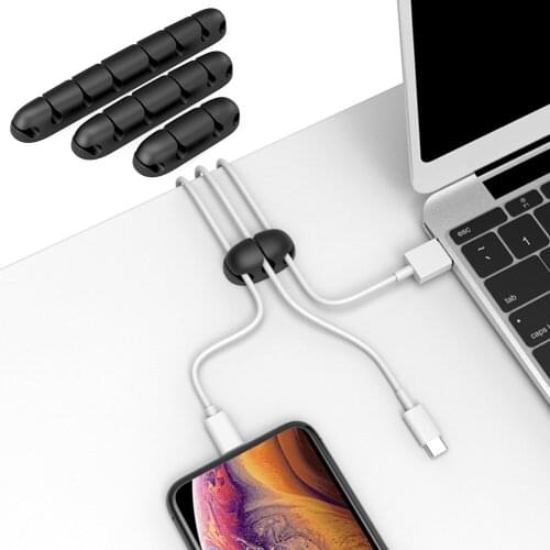 USB Winder Charger Protector Cable Holder Mouse Clips Data Bobbin Manager Cord Organizer Wire Desktop Tidy Management Earphone