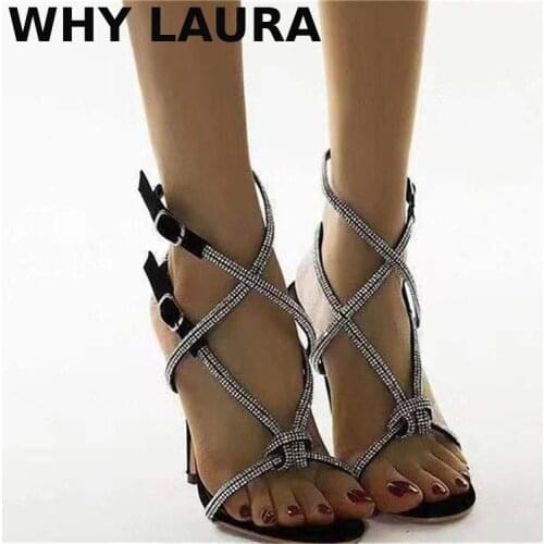 Street summer women sandals ankle stiletto shoes female gladiator style sexy mature lace-up party heels 35-43
