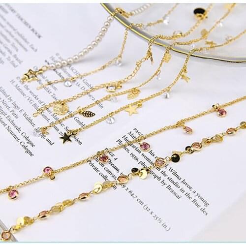 1meter Diy Bead Chain Necklace For Women Copper Plated Crystal Pearl Zircon Bracelet Material Handmade Jewelry Accessories
