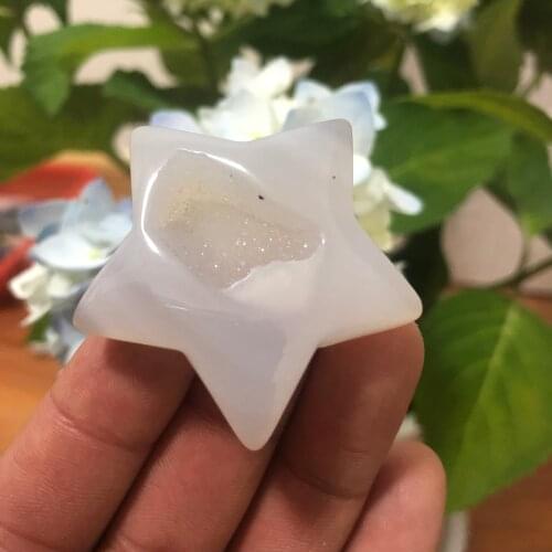1pcs The natural agate jingdong gem crystal star meditates on polished quartz crystal as now