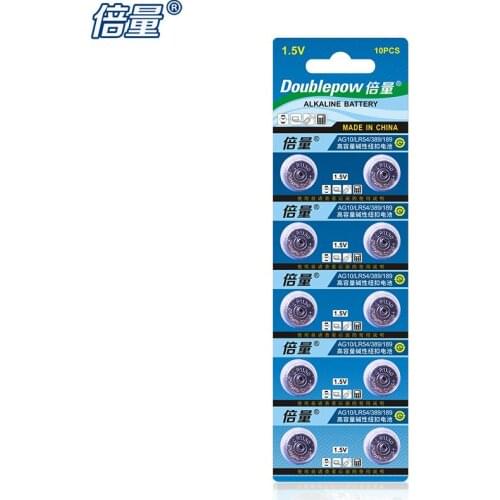 10 grains.LR1130 button battery,Apply to LR1130/AG10/LR54/389/189,Alkaline battery,1.5V,car key,remote control,electronic watch