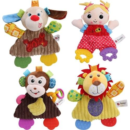 2021 Multifunctional Baby Toys Rattles Mobiles Soft Cotton Infant Pram Stroller Car Bed Rattles Hanging Animal Plush Toys
