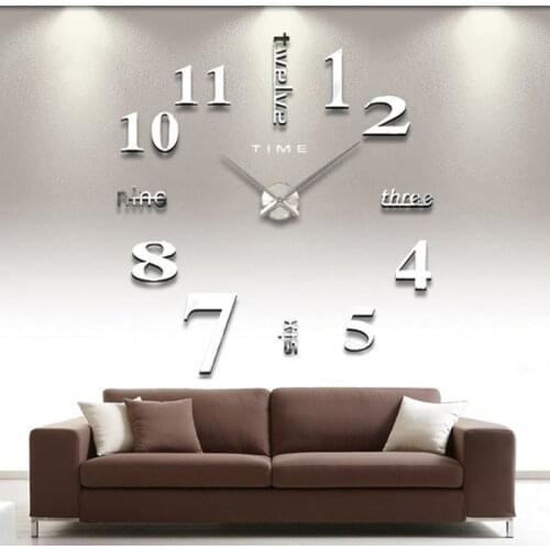 3D Wall Clock Mirror Wall Stickers Creative DIY Wall Clocks Removable Art Sticker Home Living Room Decoration Quartz Needle