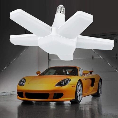 5 Leaf E26/E27 Deformable Folding Bright LED Light Workshop Garage Ceiling Lamp 5 Leaf Foldable Bright Durable LED Light