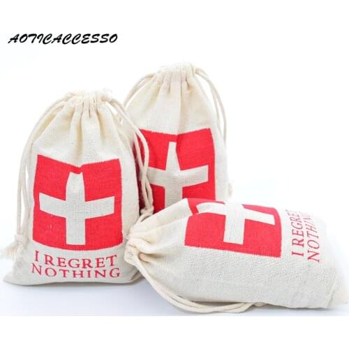 5pcs 4.3"x6.2" Hangover Kit Bags Bachelorette Party Decorations Bride to Be Hen Party Decor Bridal Shower Cotton Drawstring Bag