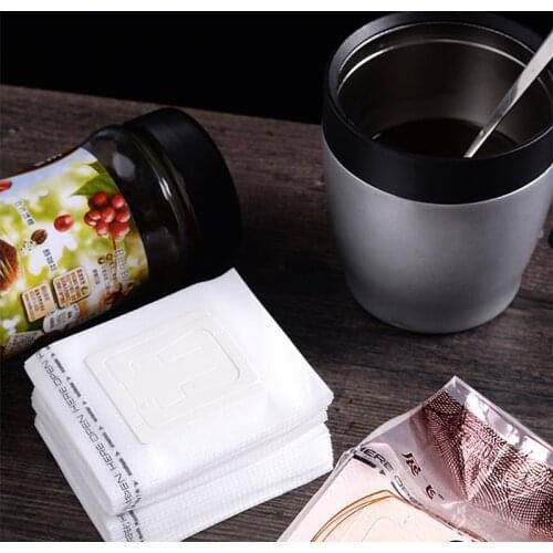 50Pcs/Pack Disposable Coffee Filter Bags Portable Hanging Ear Style Coffee Filters Eco-Friendly Paper Bag