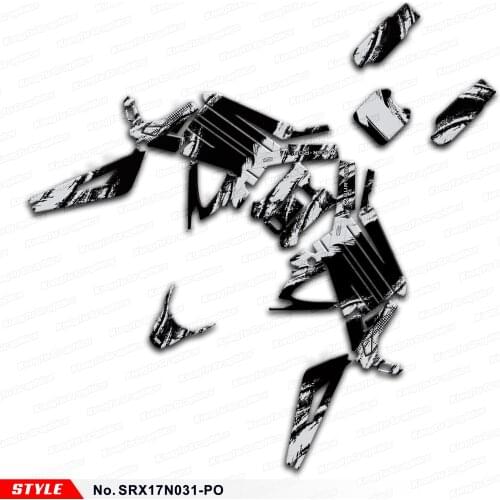 Aftermarket Custom Graphics Vehicle Sticker Kit for Sur-Ron Light Bee X S Electric Dirt Bike Style No.SRX17N031-PO, Black Grey