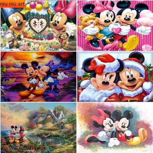 Disney Anime Minnie Mickey Diamond Mosaic Diamond Painting Diamond Inlaid DIY Full Diamond Embroidery Home Decoration