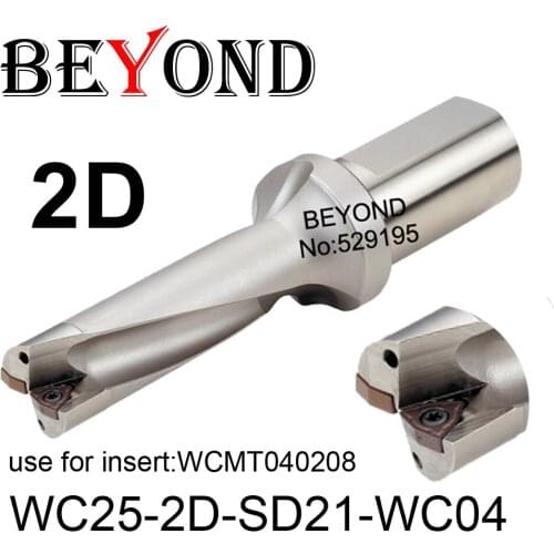 BEYOND WC 2D 21mm 21.5mm WC25-2D-SD21-WC04 SD21.5 U Drilling use Carbide Inserts WCMT WCMT080412 Drill Bit Indexable CNC Tools