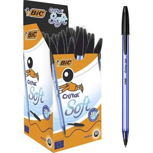 BIC Cristal Fine Tükenmez Kalem, Siyah, 50'li Kutu