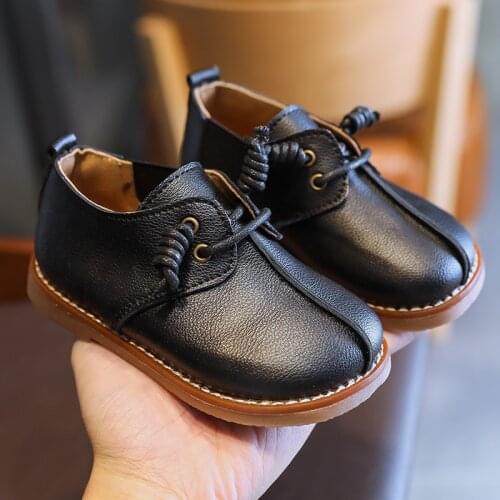 Kids Shoes 2021Leopard Print Casual Soft Sole Anti-Slippery All-Match Toddler Sneakers Slip-On Fashion British Leather Shoes NEW