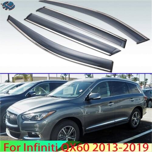 For Infiniti QX60 2013-2019 Plastic Exterior Visor Vent Shades Window Sun Rain Guard Deflector 4pcs