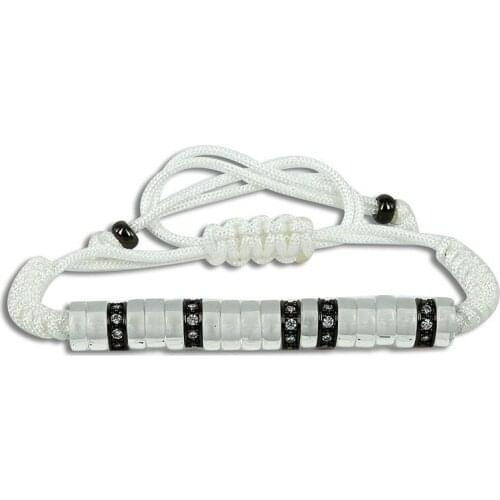 Men Anil Arjandas Bracelets $ Bangles Braiding Macrame CZ Rope Weave Bracelet for Men 24k Gold Color Loops Ceramic White Loop