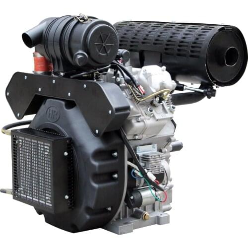 Hot sale KW air cooled twin cylinder displacement tapper shaft diesel engine