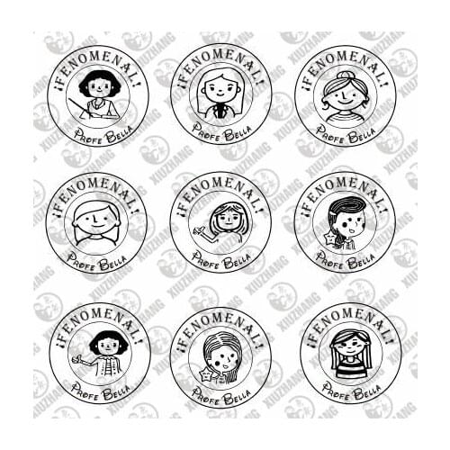 Buen trabajo Teacher Stamp personalized custom name stamp self inking for Teacher gift school assessment 40mm