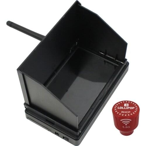 JMT 4.3 Inch LCD Screen 5.8G 48CH FPV Reciever Monitor With FPV Antenna RP-SMA for FPV Racing Drone Quadcopter