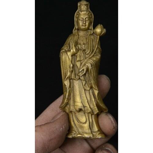 Chinese Bronze Kwna-yin Guan Yin Avalokitesvara Goddess Boddhisattva God Statue