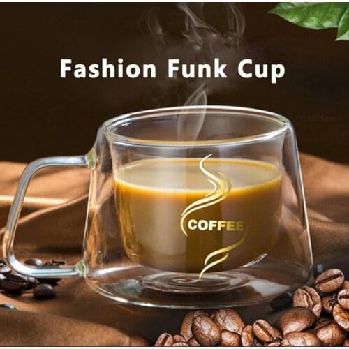 Coffee Cup High Borosilicate Heat-resistant Transparent Glass Coffee Cup Creative With Double Thickened Insulation Mug B20015