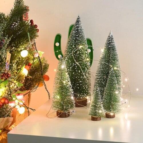 2Pcs Mini Christmas Tree Pine Tree Diy Christmas Decorations for Home Table Party Xmas Ornaments New Year Decor Kids Gift