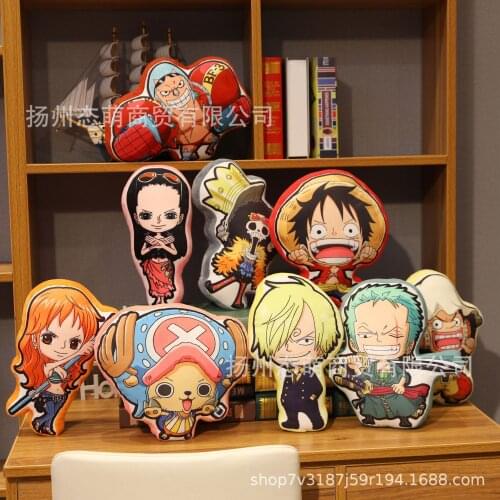 28CM One Piece Monkey D Luffy Roronoa Zoro Nami Tony Tony Chopper pattern doll pillow Doll Model Bedroom Gift