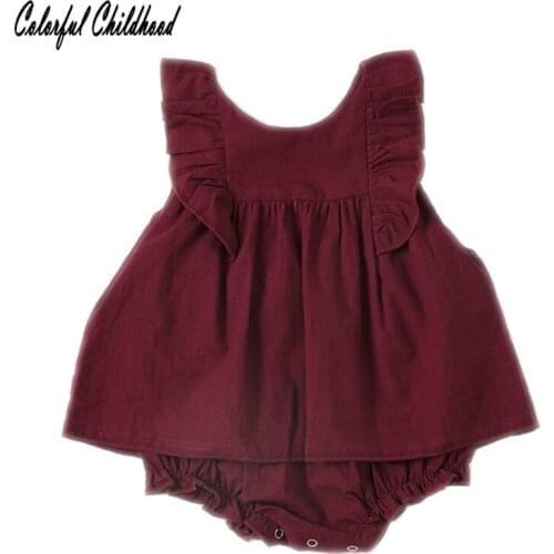 Summer romper baby girls ruffles lace jumpsuit newborn kids romper infant baby onesie toddler sunsuit outfits for children