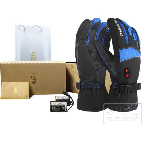 Motorcycle Winter heated gloves Outdoor battery heating double-sided warm waterproof ski gloves winter smart three-speed gloves