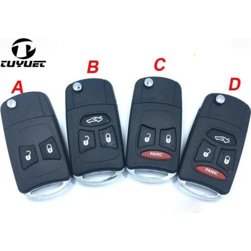 New Modified Flip Folding Key Shell for Chrysler 300C 2/2+1/3/3+1 Button Remote Key Case