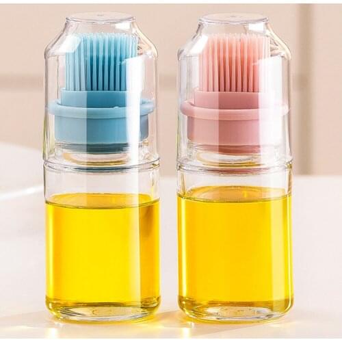 Food Grade Silicone Barbecue Oiler With Brush Container Baking Barbecue Organizer Accessories For Kitchen Makers Cake Brush Oil