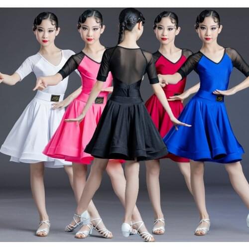 Latin Dance Dress for Girls 2021 Summer New Hollow Out Competition Performance Costumes Training Clothes Dancing Dress