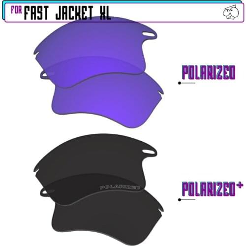 EZReplace Polarized Replacement Lenses for - Oakley Fast Jacket XL Sunglasses - BlackP Plus-PurpleP