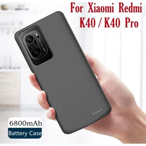 6800mAh Portable Power Bank Battery Charger Cases For Xiaomi Redmi K40 Battery Case Battery Charging Cover For Redmi K40 Pro