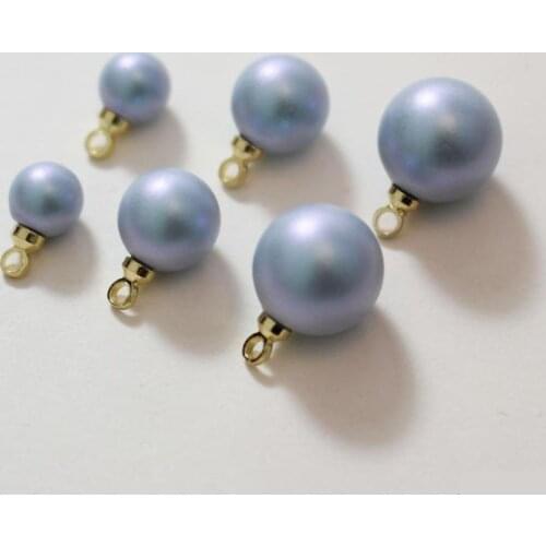 20pcs Golden Metal Bottom Sewing Shell Pearl Buttons Hand Made Blue Buttons 6/8/10mm Decorative Buttons For Clothing