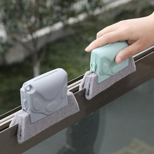 Window Door Track Cleaning Brush Gap Groove Sliding Tool Dust-Cleaner Kitchen Sponge Hand Held Gap Brush Door Household Tools