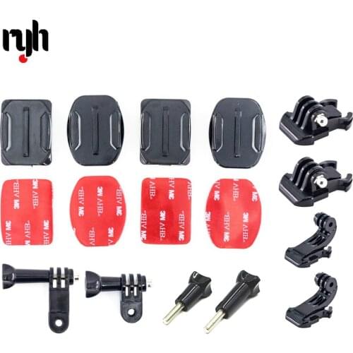 Helmet Curved Flat Mount Three-way Adjustable Pivot Arm Screw Buckle for Gopro Go Pro 9 Session Xiaomi Yi 4k Camera Accessories