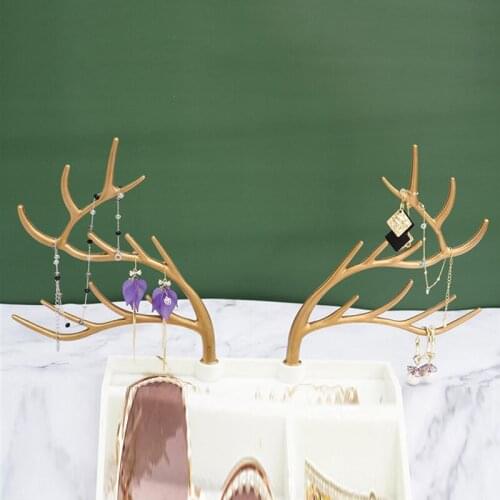 DIY Resin Crystal Epoxy Silicone Big Antler Tree Branch Jewelry Display Rack Manual Swing Table Jewelry Tray Mirror Mould