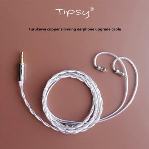 TIPSY TC-2F Furukawa copper silvering earphone upgrade cable 3.5mm/2.5mm/4.4mm 2pin 0.78mm plug