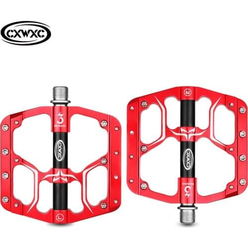 Mountain Road Bicycle Pedals 3 Bearings CNC Bike Flat Pedals Ultralight Anti-Skid Aluminium Alloy Cycling Pedals MTB Accessories
