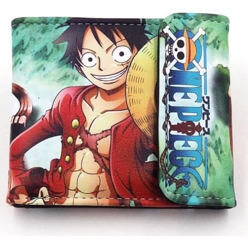 Japanese Anime OEN PIECE Monky D Luffy PU Short Wallet Purse Colorful Printing