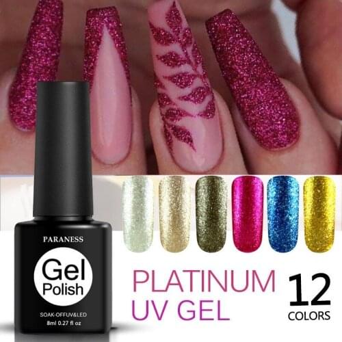 1Pc Holographic Glitter Gel Nail Polish 8ML for Nail Art Manicure Hybrid Gel Varnishes Need Base Top Coat for Lacquer