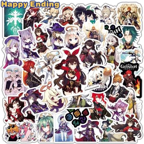 10/30/50Pcs Genshin Impact Cartoon Open World Game Stickers Funny Waterproof Skateboard Luggage Guitar Laptop Kid Toy Phone Case