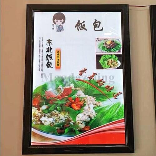 5Units A1 Black Snap Aluminum Frame LED Menu Light Boxes Restaurant Wall Mounted Illuminated Menu Panels