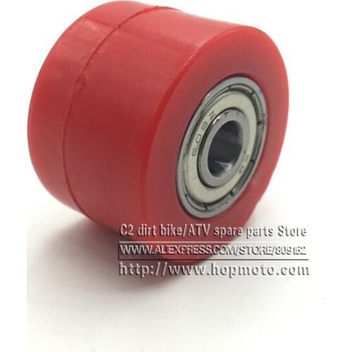 8mm or 10mm bearing Drive Chain Pulley Roller Slider Tensioner Wheel Guide Pit Dirt Street Bike Motorcycle Atv CRF RED