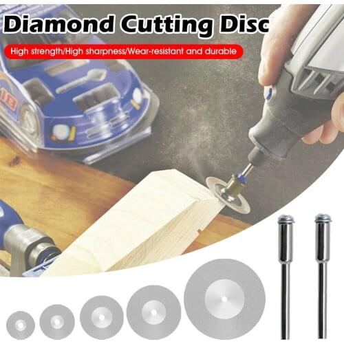 10PCS Diamond Cutting Wheel with 2PCS 3mm Mandrel Abrasive Cutting Disc Glass ceramic Connecting Shank For Dremel Drill Fit Rota