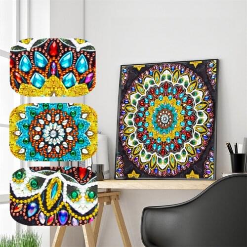 Special Shaped Diamond Paintings Round Mandala Rhinestones Pictures Diamond Painting Partial Crystal Diamond Embroidery Kits