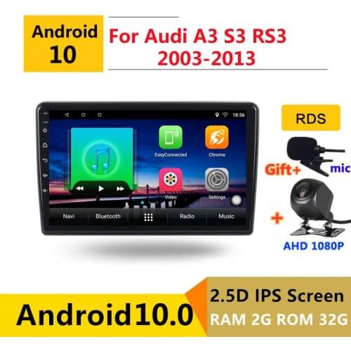 Android 10.0 car radio auto stereo for Audi A3 2 8P 2003 - 2013 S3 RS3 1 2011 navigation GPS DVD Multimedia Player