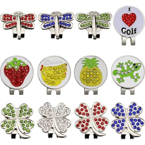 Bling Diamond Glitter Golf Ball Mark Plus Magnet Alloy Golf Hat Clip Multi Colors Golf Training Aids Golf Marker For Golfer Fans