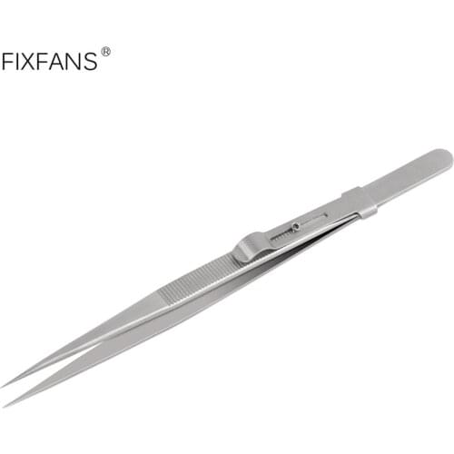 FIXFANS Precision Adjustable Slide Lock Tweezers Anti Static for Jewelry Electronic Components Holding Tightly Repair Tools