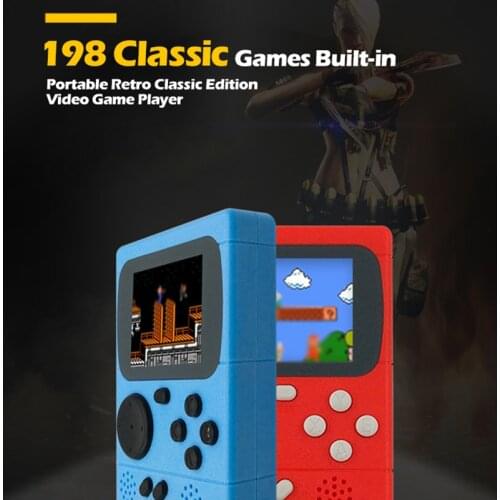 Video Game Console Mini Pocket Handheld Game Player Built-in 198 Classic Games Best Gift for Child Nostalgic Player