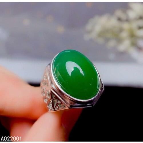 KJJEAXCMY fine jewelry natural Chalcedony 925 sterling silver new men ring support test luxury